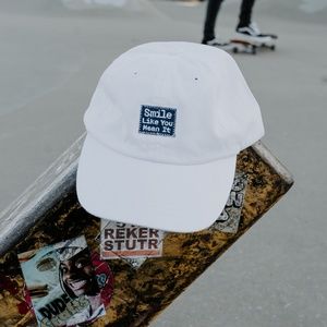 Smile Like You Mean It Baseball Cap (white)